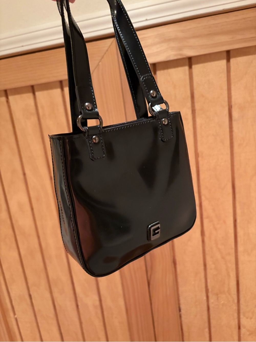 Vintage Guess Women's Mini Glossy Tote